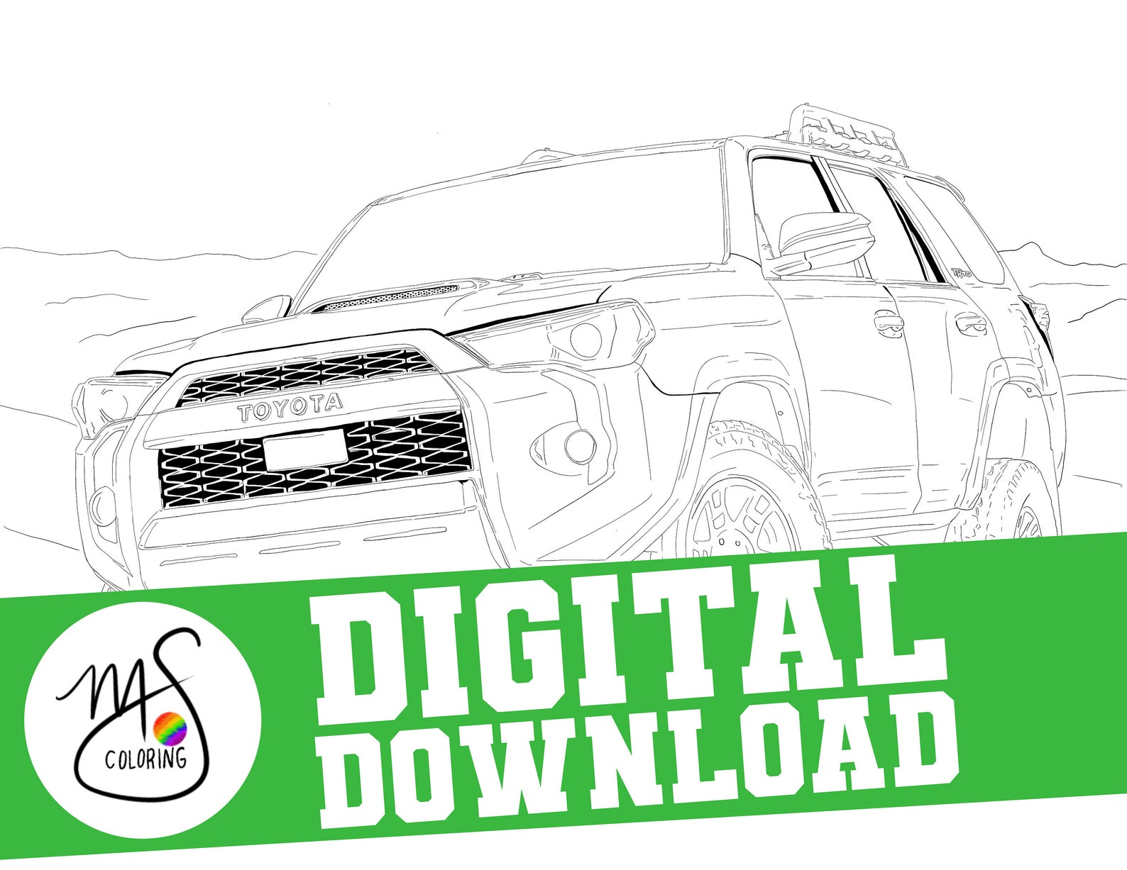 Toyota 4Runner TRD PRO Coloring Page  Etsy