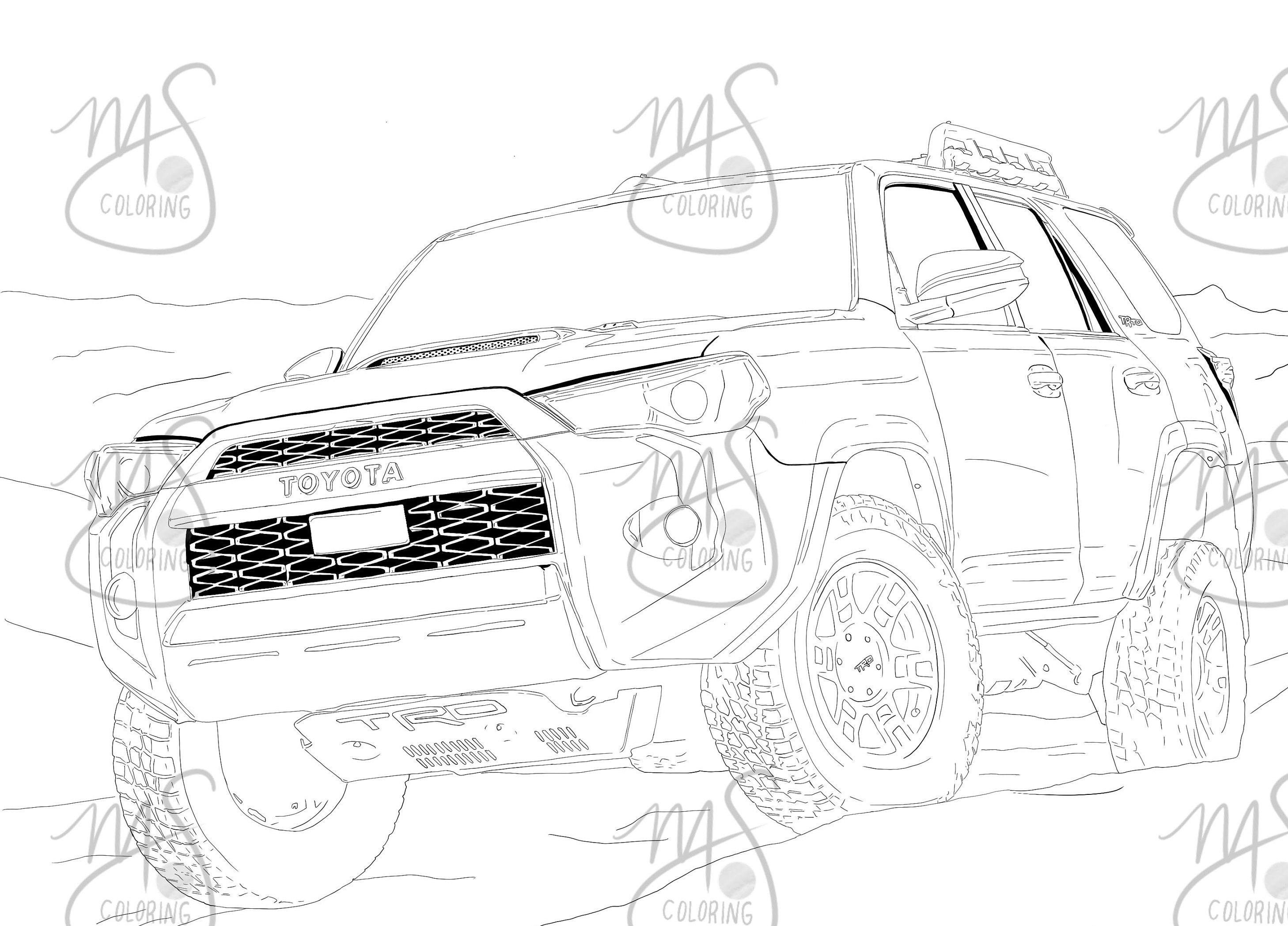 Toyota 4Runner TRD PRO Coloring Page  Etsy