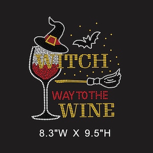 Hexe Wein Glas Kristall Anhänger: Halloween DIY Shirt Motiv