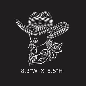 Opstrijktransfer strass cowgirl: westernhoed bling-appliqué