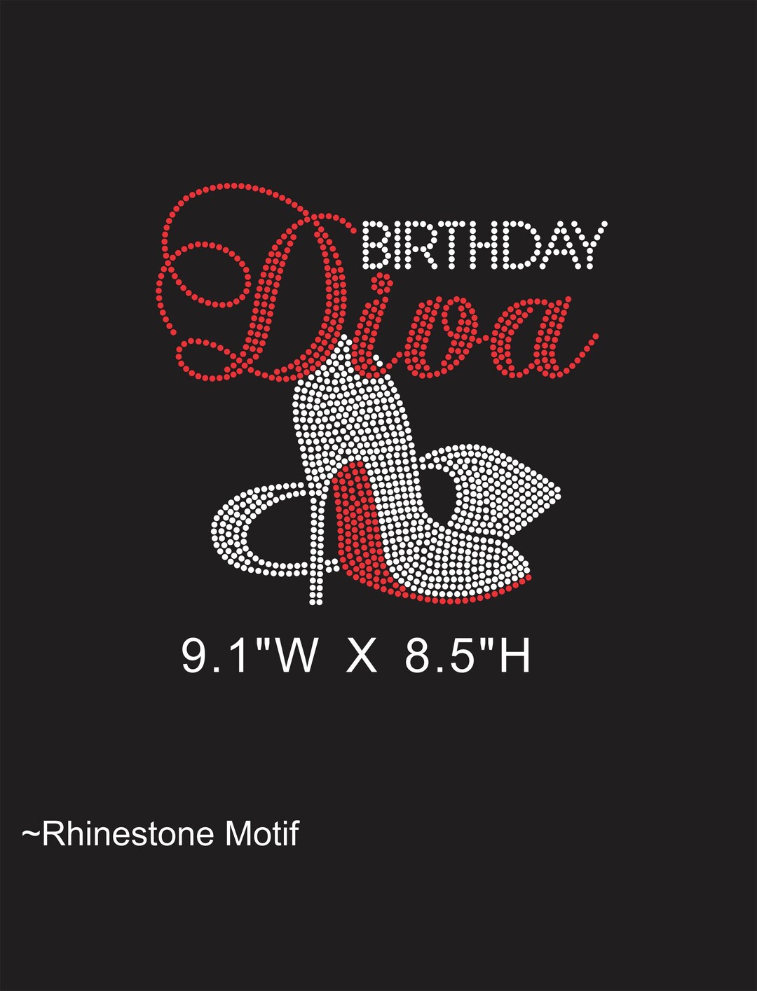 Birthday Diva Rhinestone Iron-on Transfer: Shoe Bling Motif - Etsy