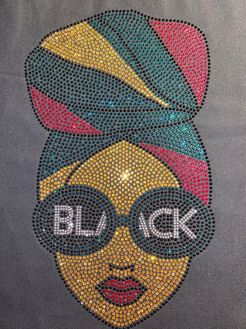 Black Girl Magic Rhinestone Iron-on Transfer – Afro Bun Lady Motif - Etsy
