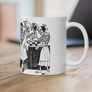 Dia De Los Muertos Taza Celebración 11 oz Blanco Día de los Muertos Taza de café