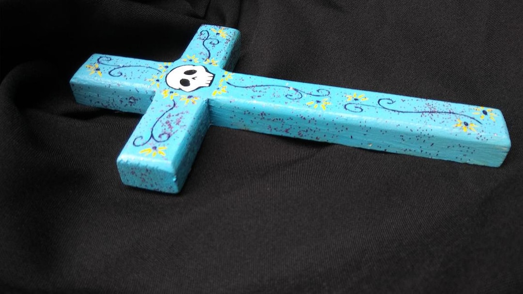 Dia De Los Muertos Cross, Hand Crafted, Perfectly Painted Day of the ...