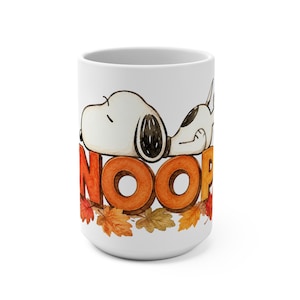 Snoopy Herfstbladeren Keramische Mok 440 ml Herfst Pinda's Koffiebeker