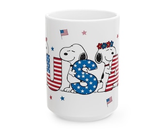 Patriotic Snoopy USA Mug