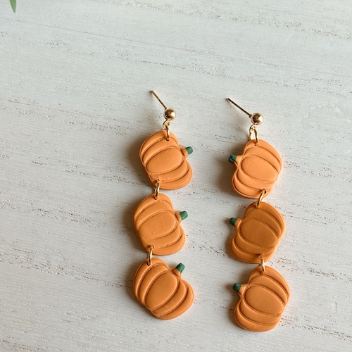 Pumpkin Clay Earrings Fall Clay Earrings Handmade Polymer Etsy