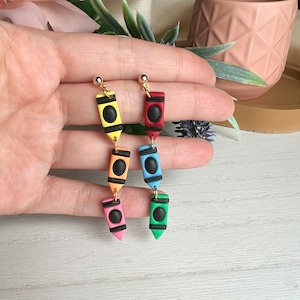 3-Tier Hanging Crayon Polymer Clay Earrings |Back to School |Teacher Appreciation |School Gift |Crayons |Crayon Colors |Nickel Free