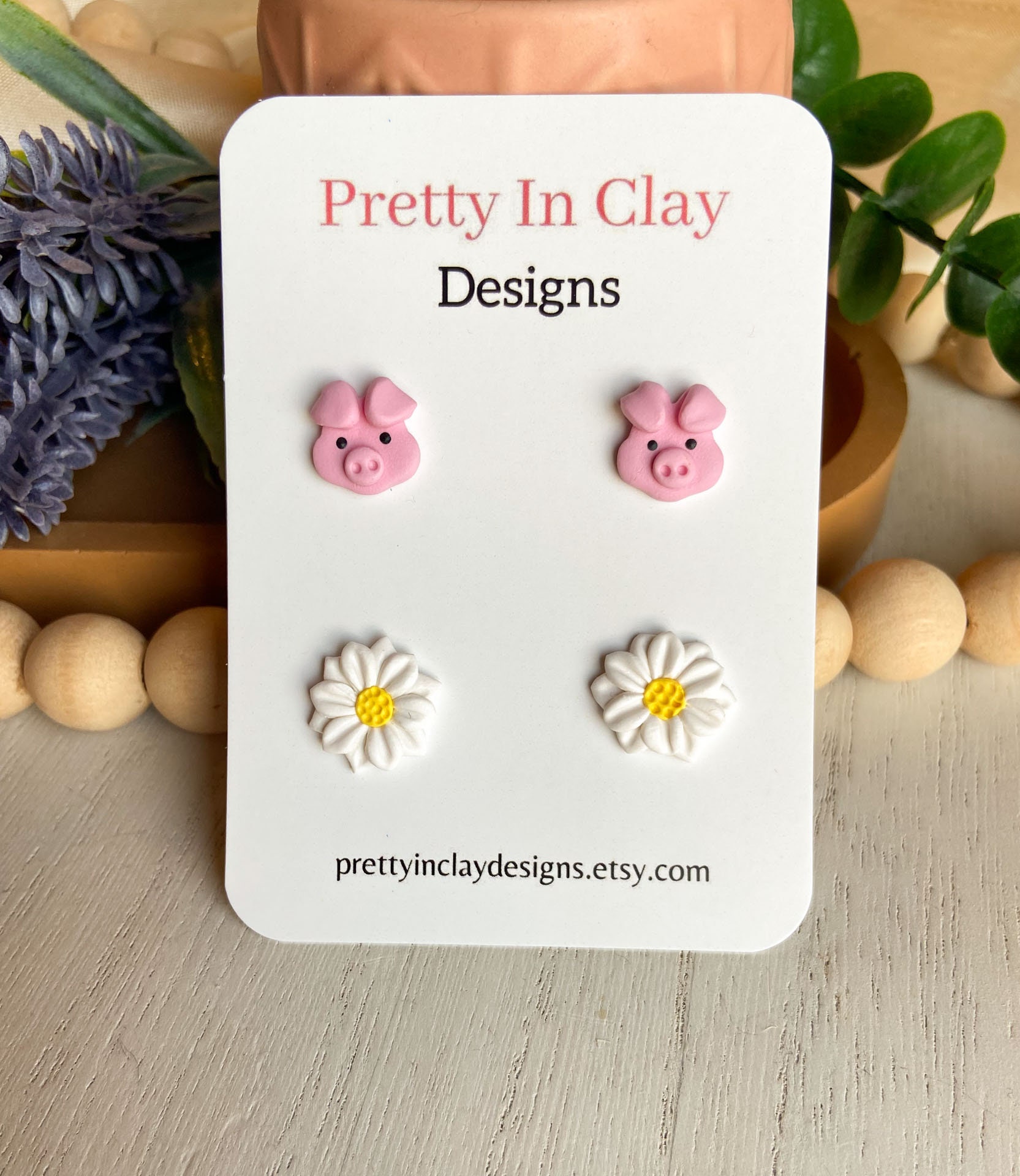 Piggy Polymer Clay Slices