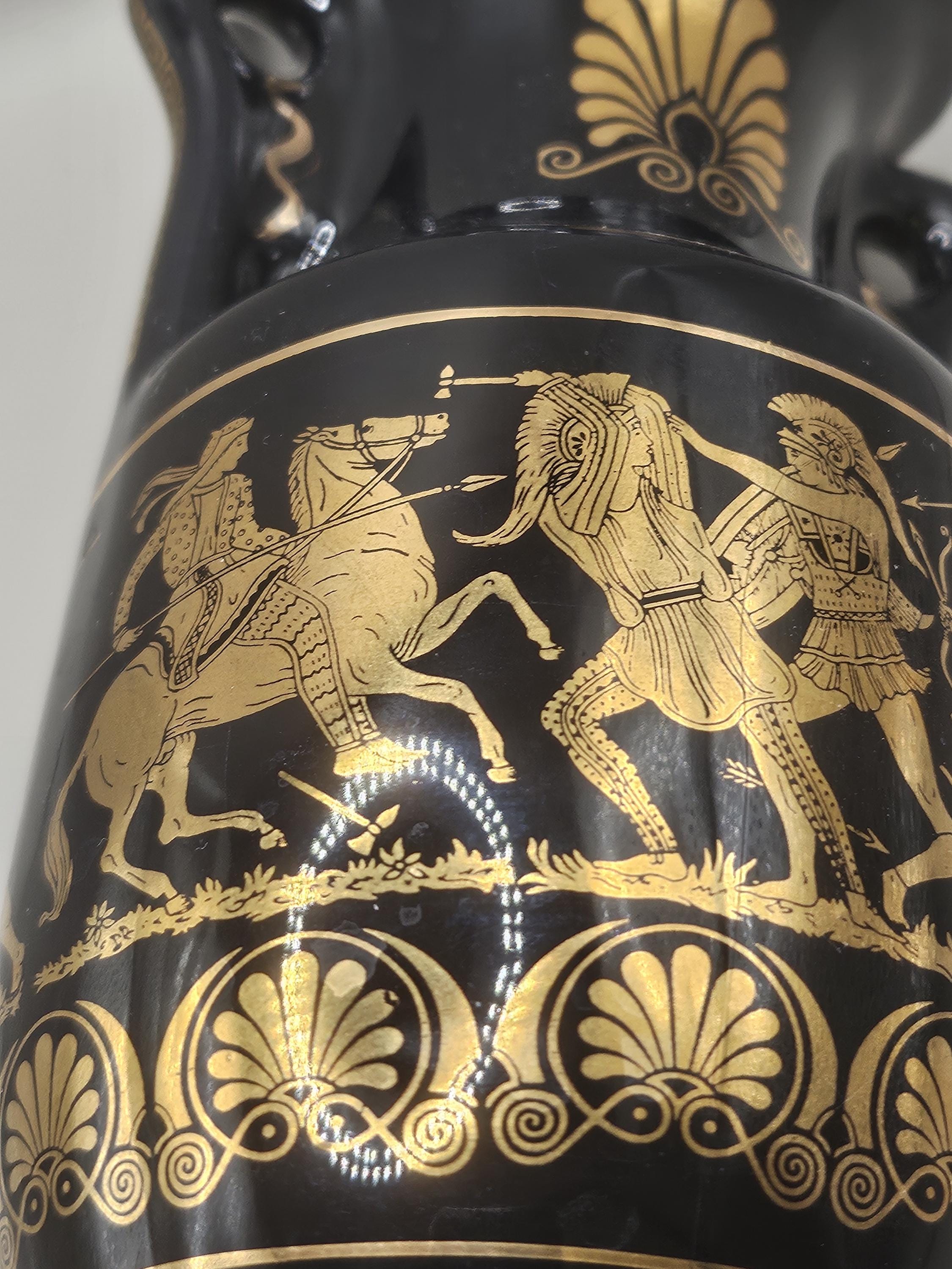 Vintage 24K Gold Hand Made in Greece Black and Gold Vase - Etsy