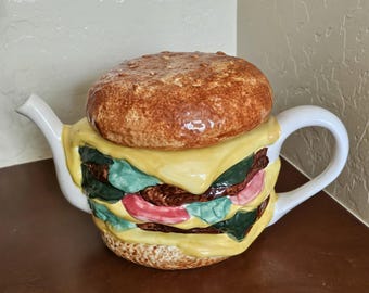 Vintage Tony Carter Hamburger Teapot; Decorative Teapot; made in England