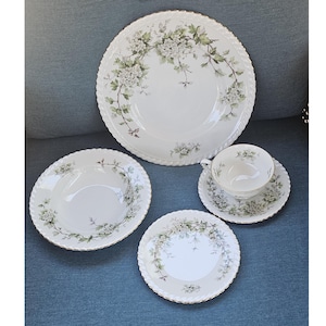 Franconia Krautheim Hawthorn Plate, Bowl, Tea Cup Set; Selb Bavaria Germany. Sold Separately.