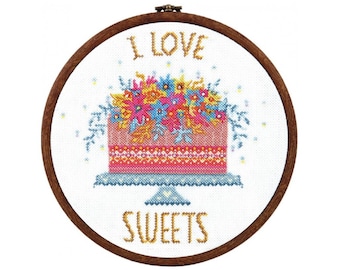 Cross Stitch Kit by Charivna Mit - I LOVE SWEETS