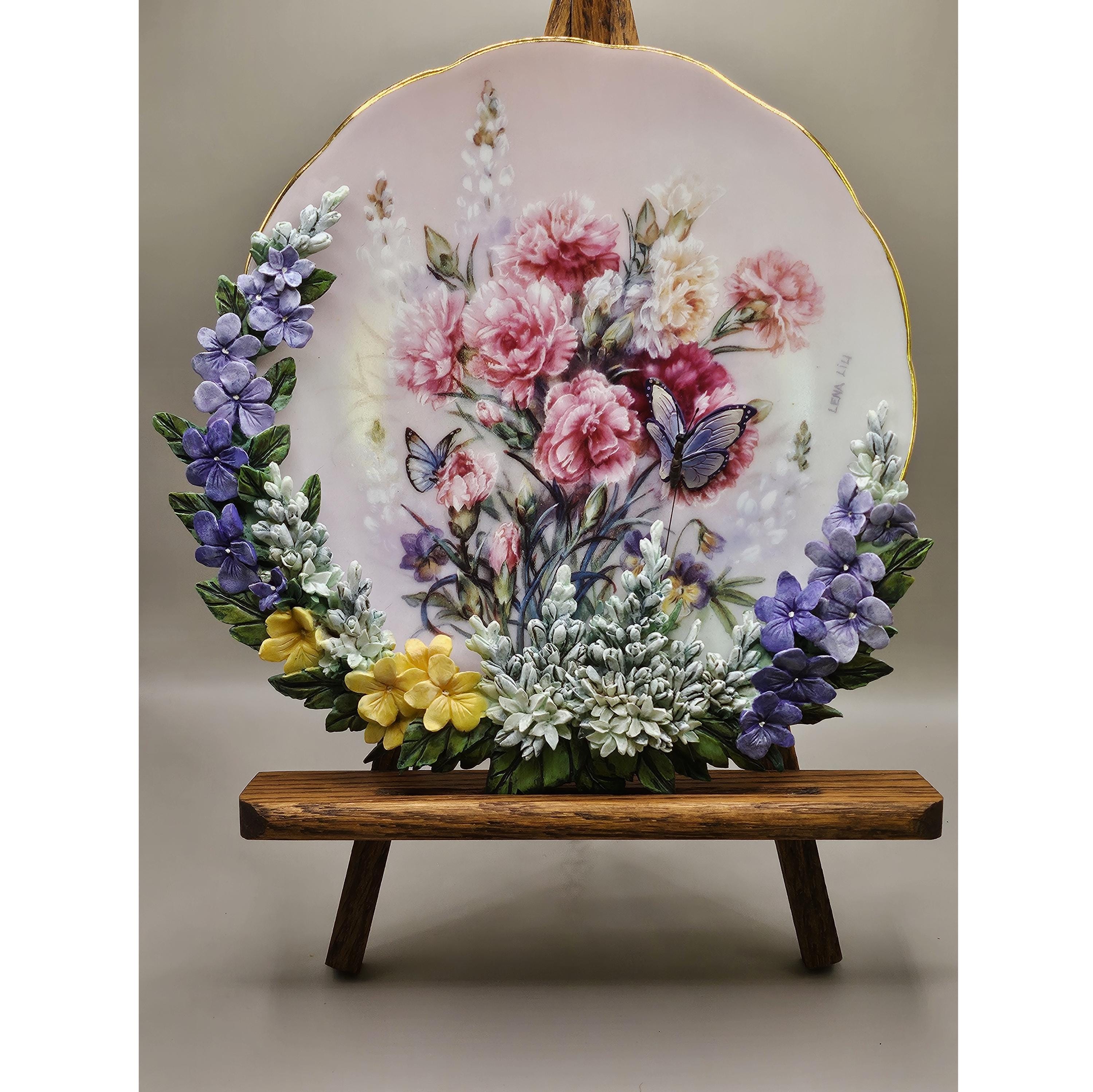 レオ様ご売約済 Gien ロカイユと草花の プレート 1点 (No.2851) Oscar