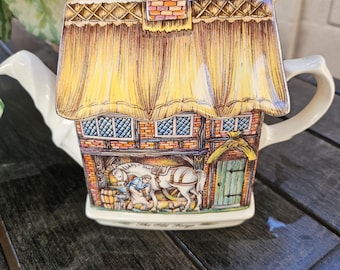 Vintage Collectible Sadler English Country Houses Staffordshire The Old Forge Cottage Teapot; Made in England; Decorative Teapot