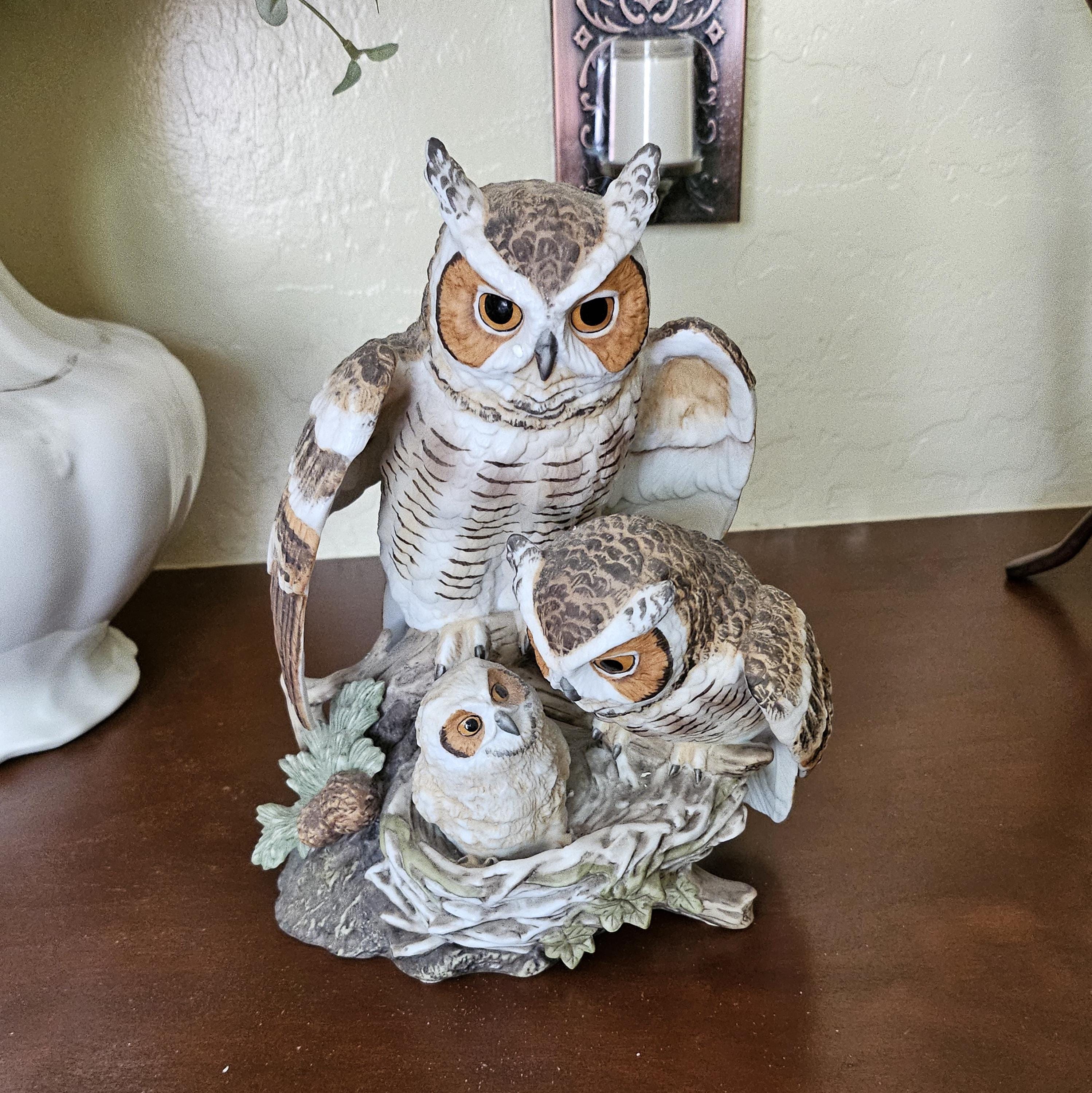 Vintage Great Horned Owls Figurine by Katsumi Ito, Danbury Mint