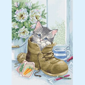 Cross Stitch Kit By Luca-S -  CUTE KITTEN