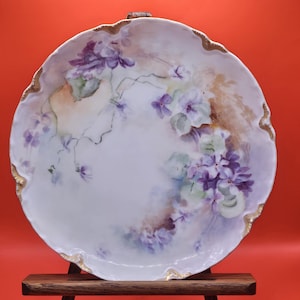 Antique Haviland France floral 7.5&quot; serving plate; decorative plate