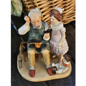 Norman Rockwell Limited Edition “The Cobbler” &quot;Figurine Americana&quot; 1981