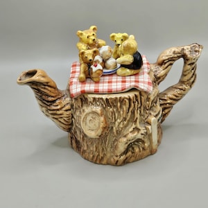 Vintage Paul Cardew Teddy Bear Picnic Mini Teapot; Decorative teapot