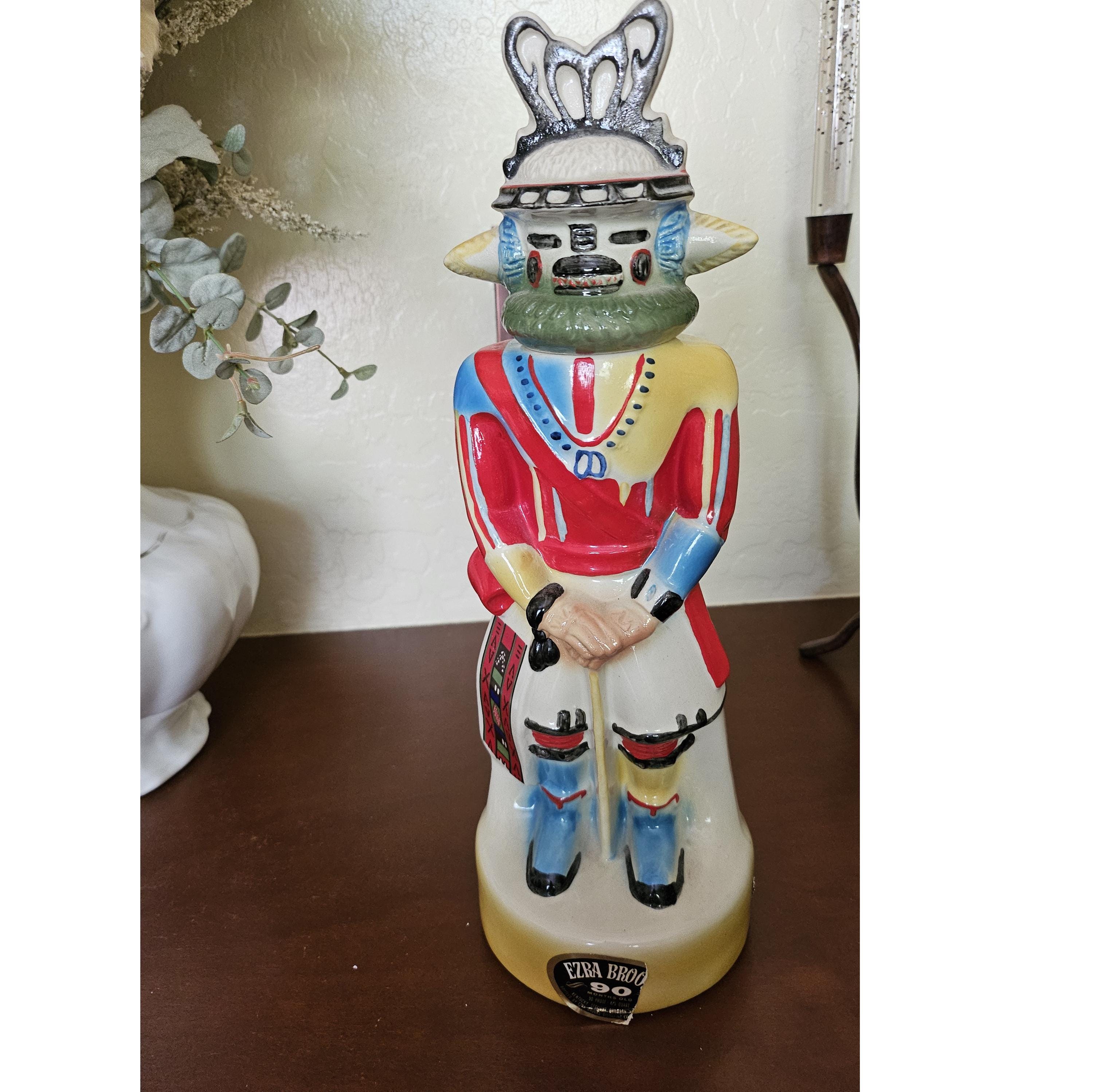 Vintage 1974 Ezra Brooks Hopi Kachina Liquor Decanter: Bar Decor