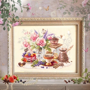 Counted Cross Stitch Kit MAGIC NEEDLE - A  cup of Coffee?