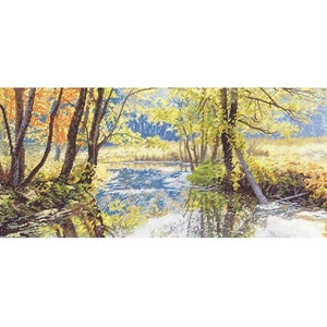 Half Cross Stitch by Panna PS-1002 -  Stream at the Forest Edge