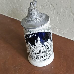 Collectible Vintage Small Collectible Beer Stein; Lidded Beer Stein