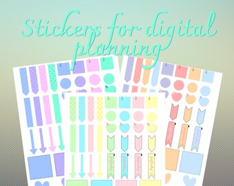 132 Digital Planner Stickers ~ A4 Document, PNG, Transparency for Goodnotes 5, Notability