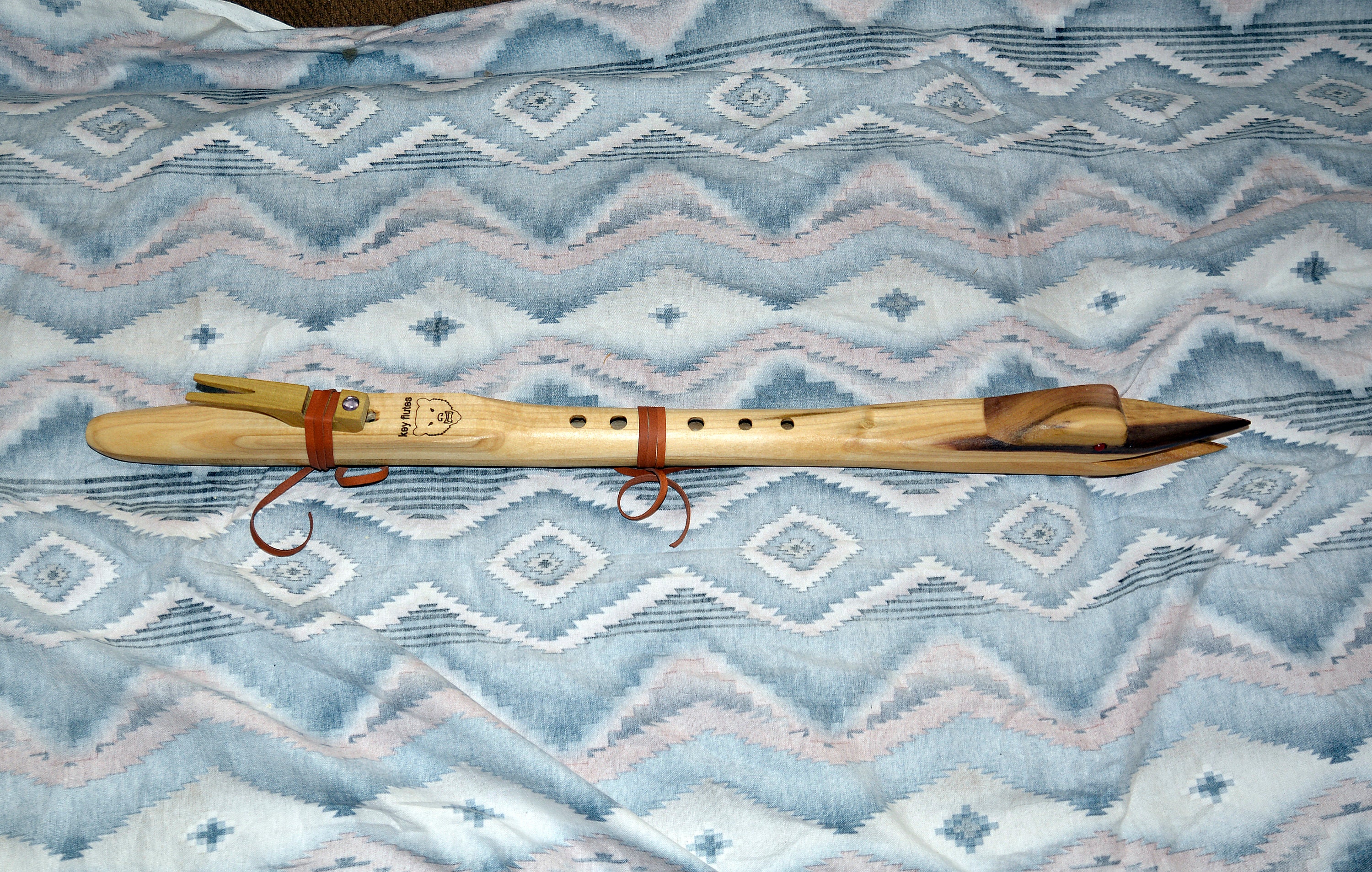 Native American Style Flute in the Key of F Made of Polar, Loon Flute