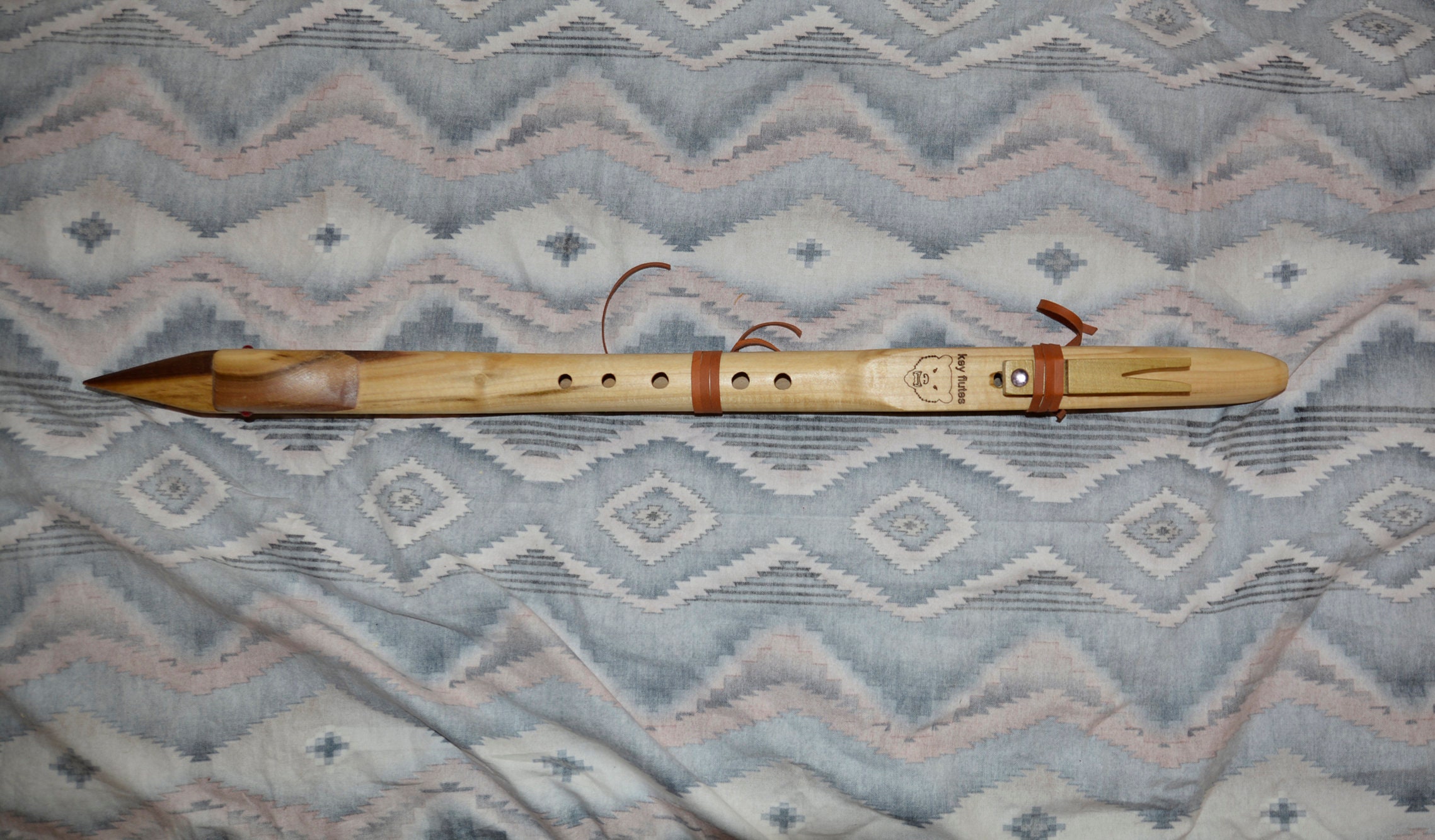Native American Style Flute in the Key of F Made of Polar, Loon Flute