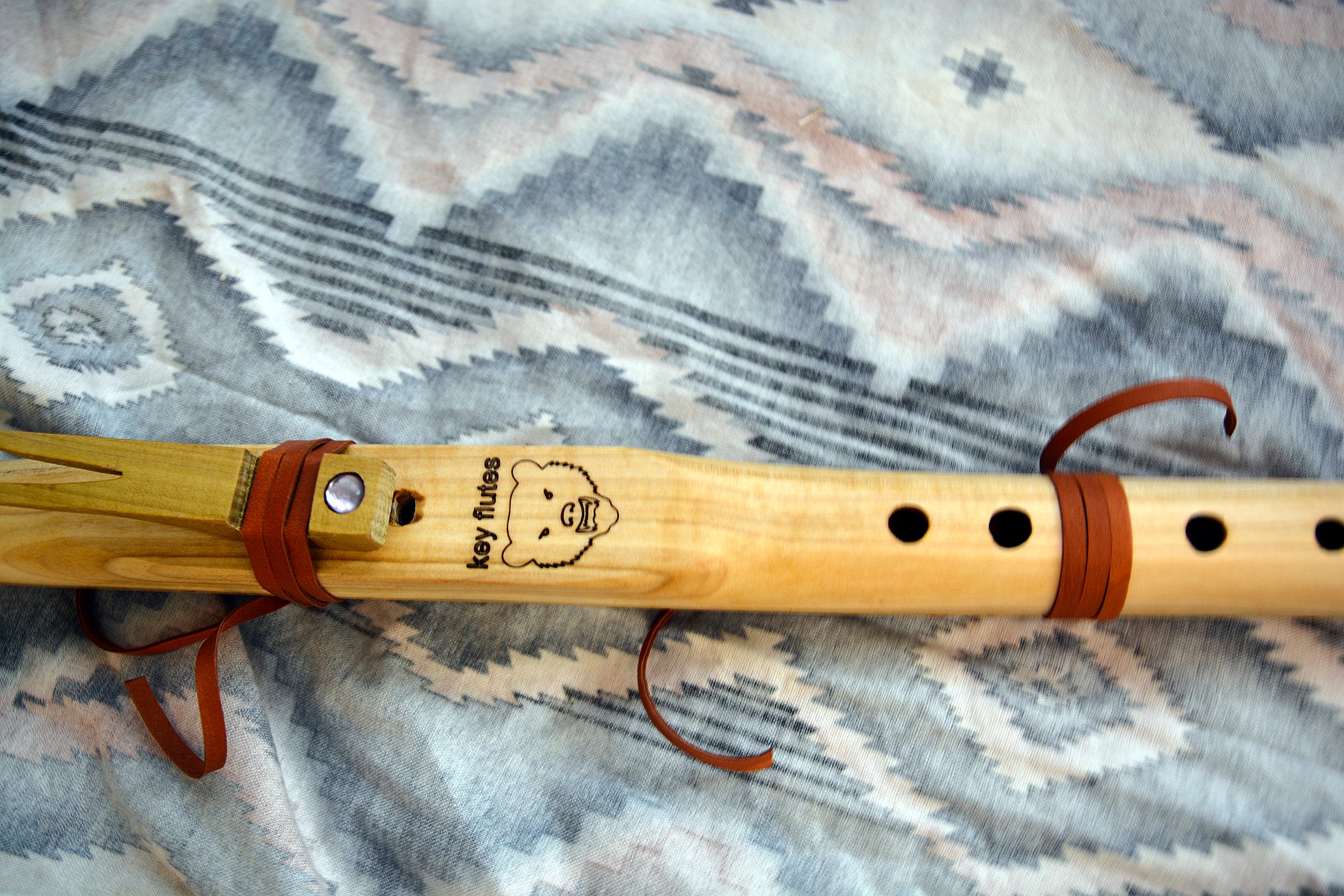 Native American Style Flute in the Key of F Made of Polar, Loon Flute