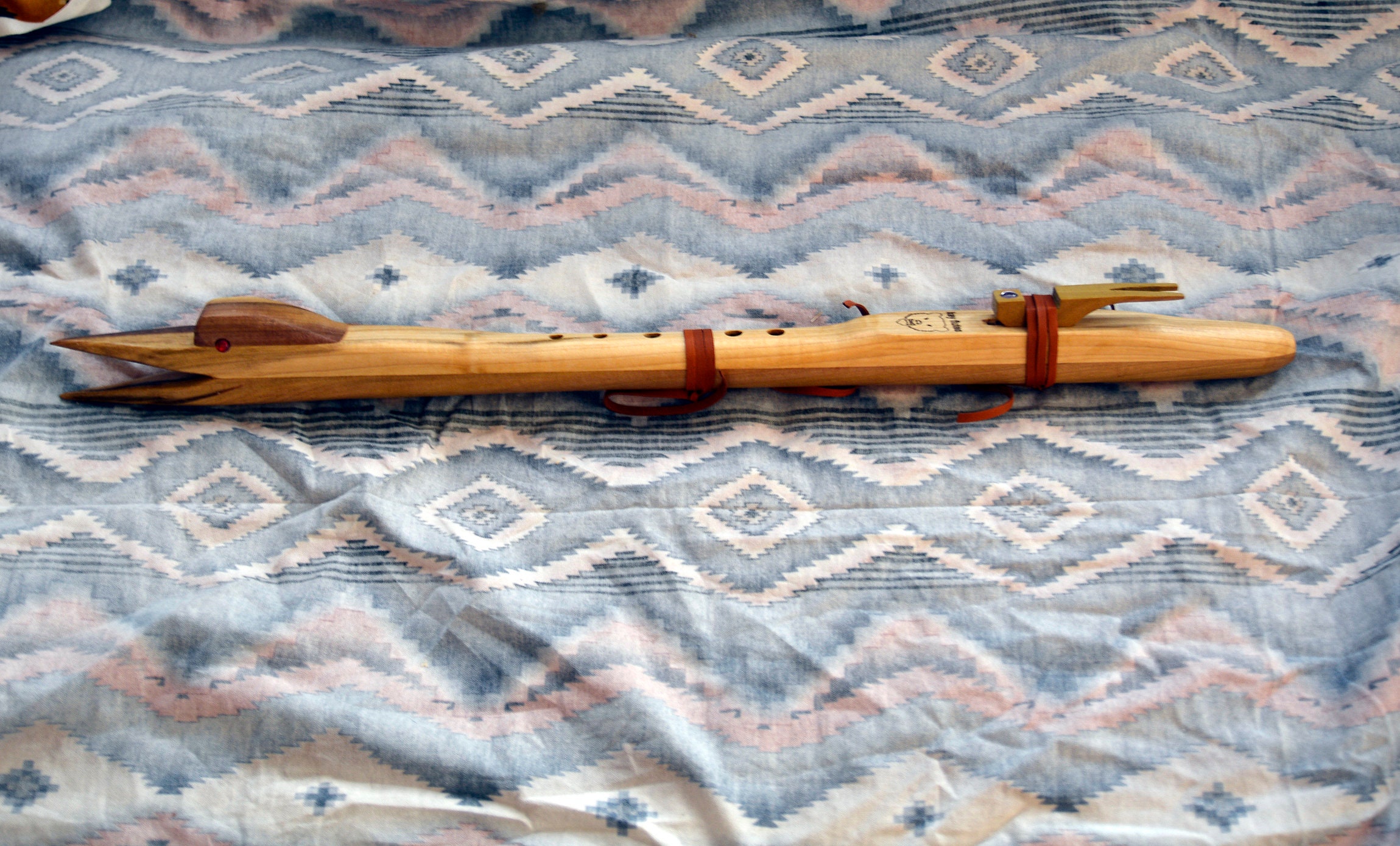 Native American Style Flute in the Key of F Made of Polar, Loon Flute