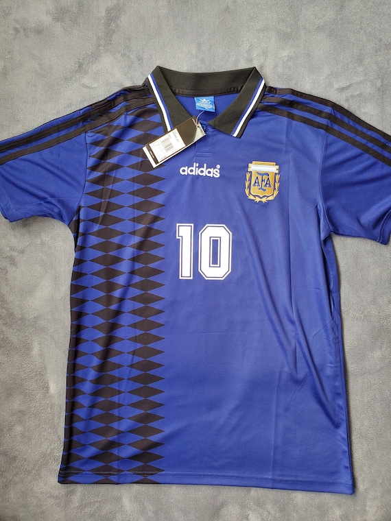 Maradona Vintage Soccer Jersey Argentina 1994 World Cup Away Etsy