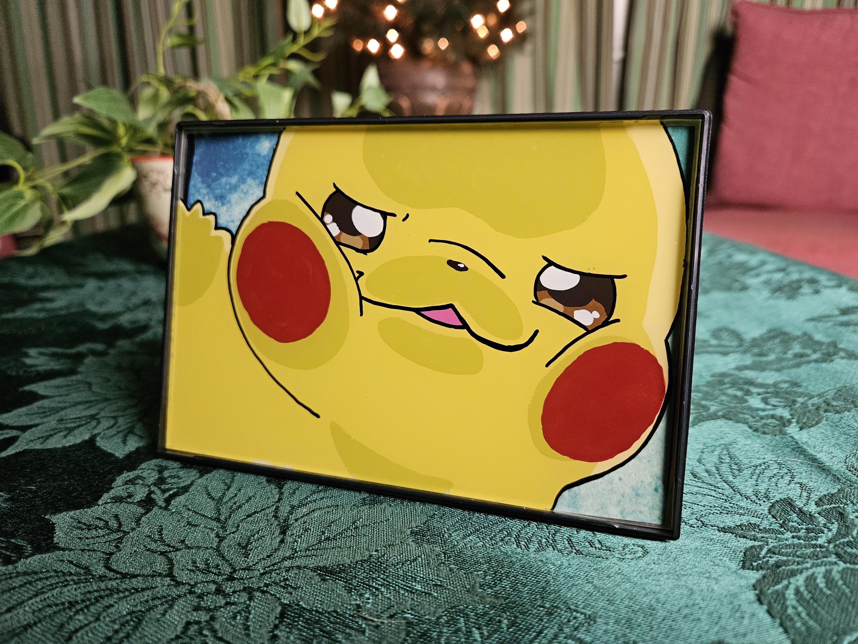 押しつぶされたピカチュウのガラス絵 - Etsy 日本