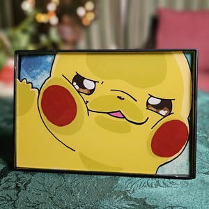 Squished Pikachu Glass Painting