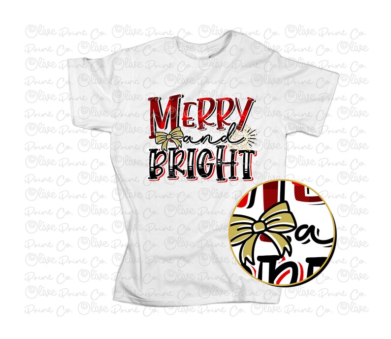 Download Merry and Bright Christmas Sublimation PNG Design Digital ...