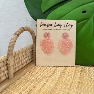 RESIN earrings // monstera leaf earrings // tropical earrings // super lightweight // statement earring