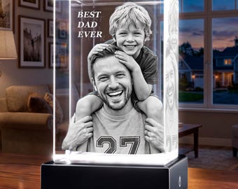 ArtPix Personalized 3D Crystal Photo, Custom Laser Engraved K9 Crystal Picture, Anniversary, Wedding & Birthday Gift