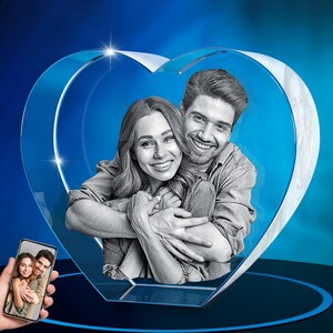 Fotografía personalizada en cristal 3D de ArtPix, imagen de cristal K9 grabada con láser a medida, regalo de aniversario, boda y cumpleaños. imagen 9
