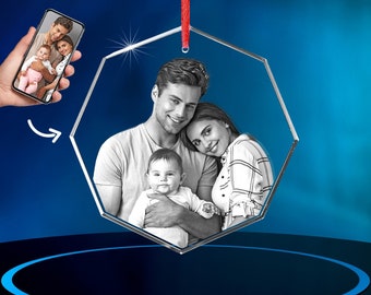 Adorno fotográfico de cristal 3D ArtPix, regalos personalizados para mujeres, hombres, esposas, él y ella - Octágono