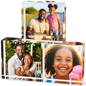 Custom 3D Acrylic Photo Block, Personalized UV Print Gift, 2x2 inch Memory Display