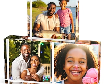 Custom 3D Acrylic Photo Block, Personalized UV Print Gift, 2x2 inch Memory Display