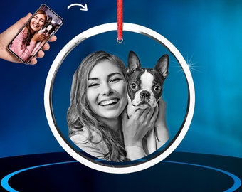 Adorno fotográfico de cristal 3D ArtPix, regalos personalizados para mujeres, hombres, esposas, él y ella - Redondo