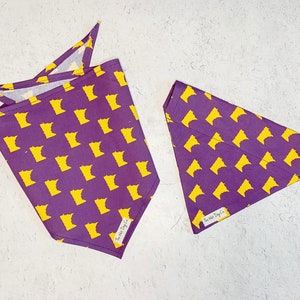 Bandana per cani Purple Pride, bandana sopra il colletto, bandana per cani con cravatta, bandana da football, bandana Vikings, sciarpa per cani viola, Minnesota Sports