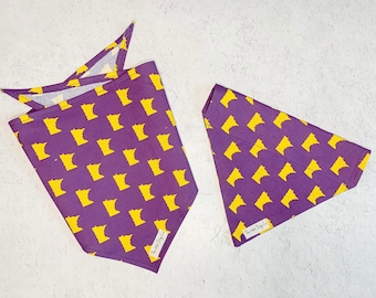 Purple Pride Dog Bandana, Over the Collar Bandana, Tie Dog Bandana, Football Bandana, Vikings Bandana, Purple Dog Scarf, Minnesota Sports