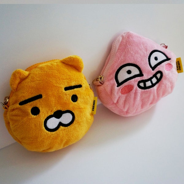 Ryan & Apeach Pouch - Kakao Friends - Little Friends - Plush Wallet - Purse