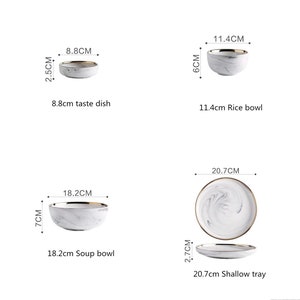 Oro mármol cena placa conjunto de vajilla de cocina cerámica | Etsy