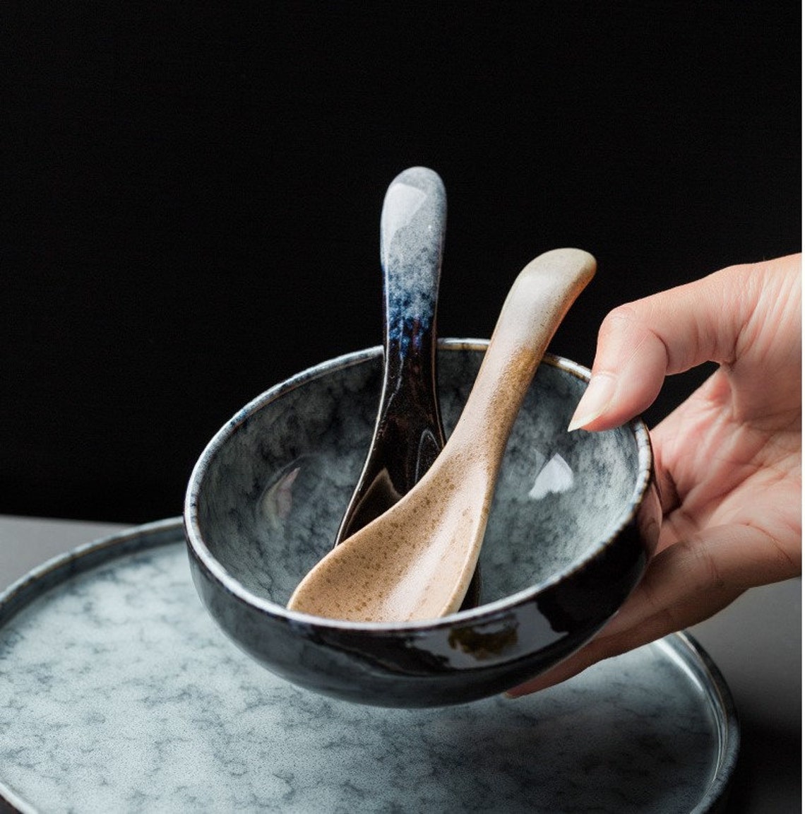 Creative Japanese Ceramic Spoon Soup Spoons Serving Spoon For Etsy