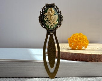 Lily of the Valley Floral Cameo Bookmark: Book Lover Gift